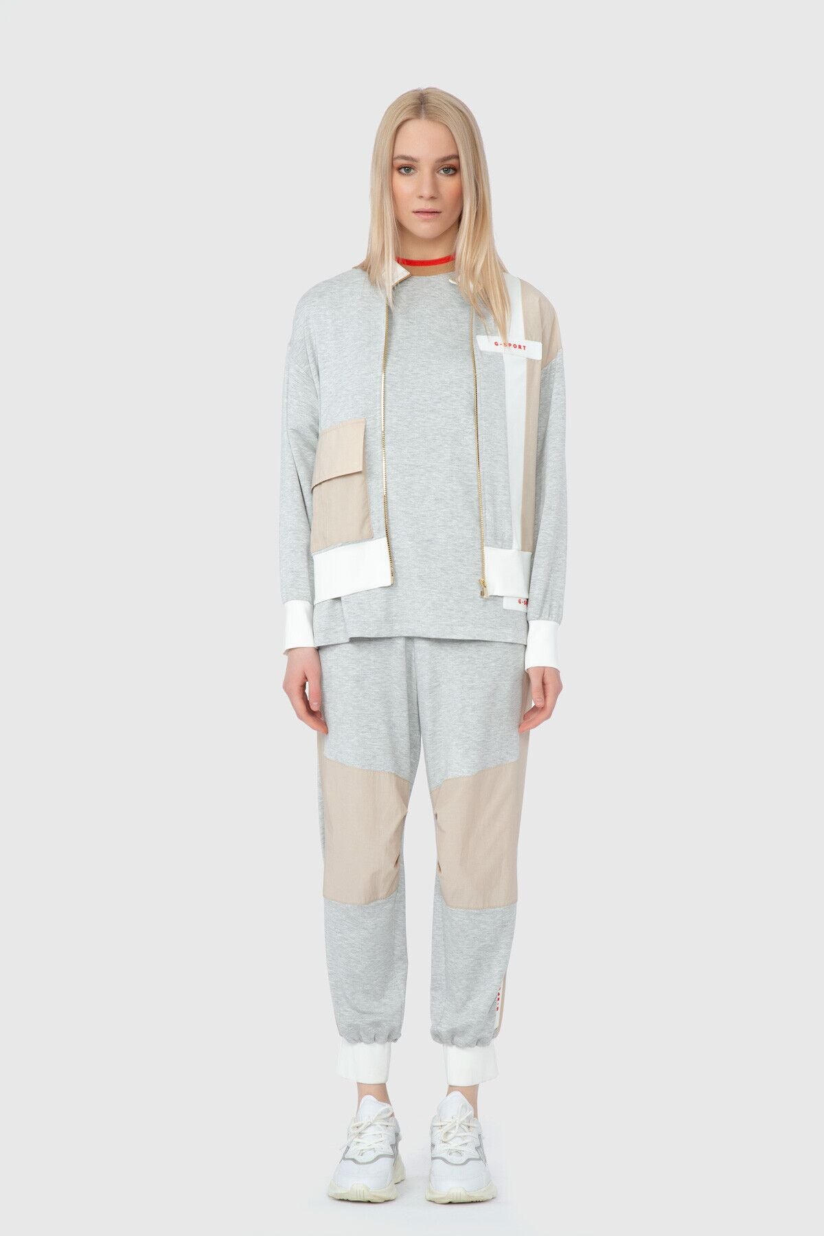 Fermuarlı Cep Detaylı Sweatshirt