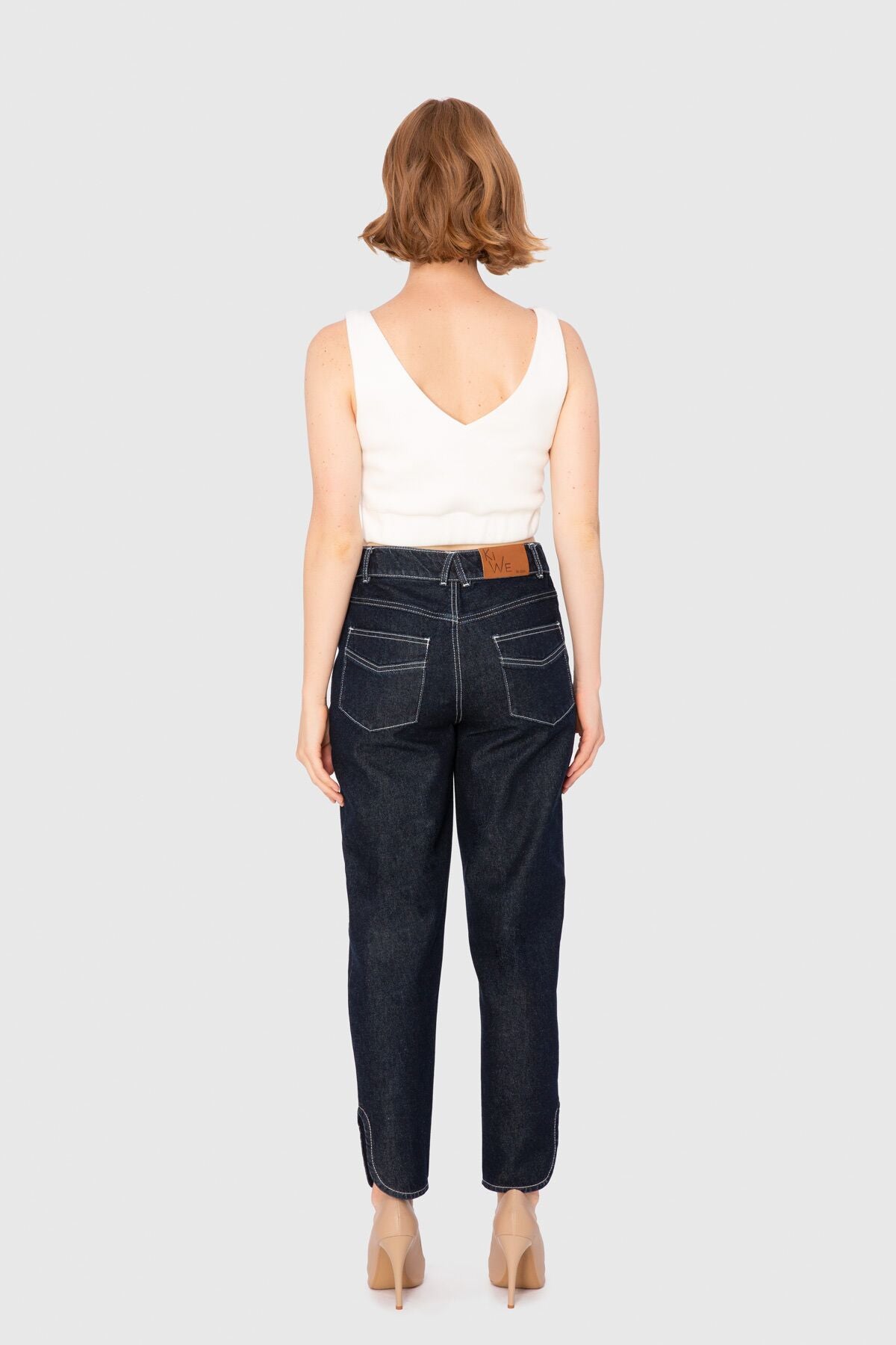V Yaka Kalın Askılı Crop