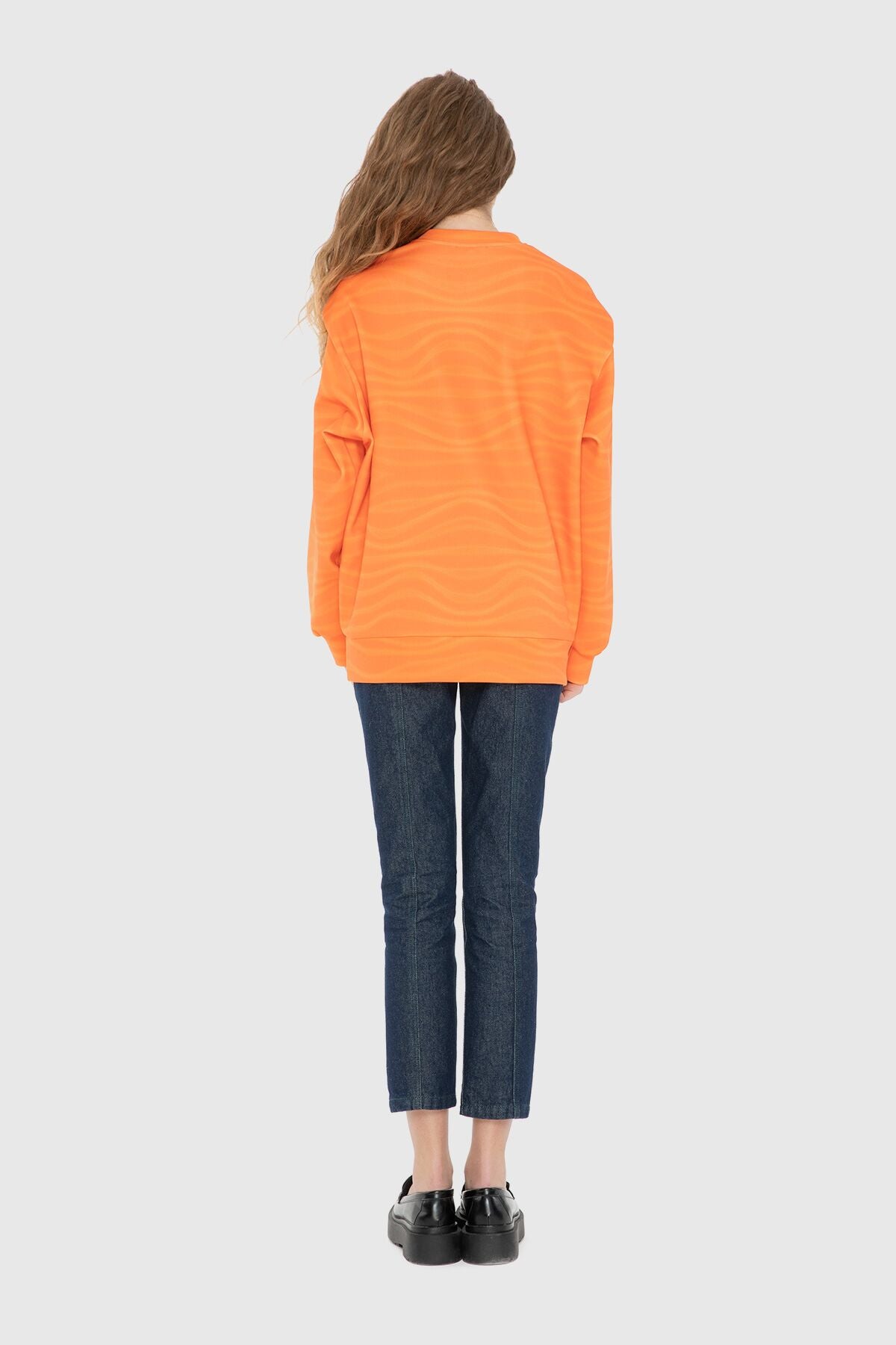 Baskı Ve Vatka Detaylı Sweatshirt