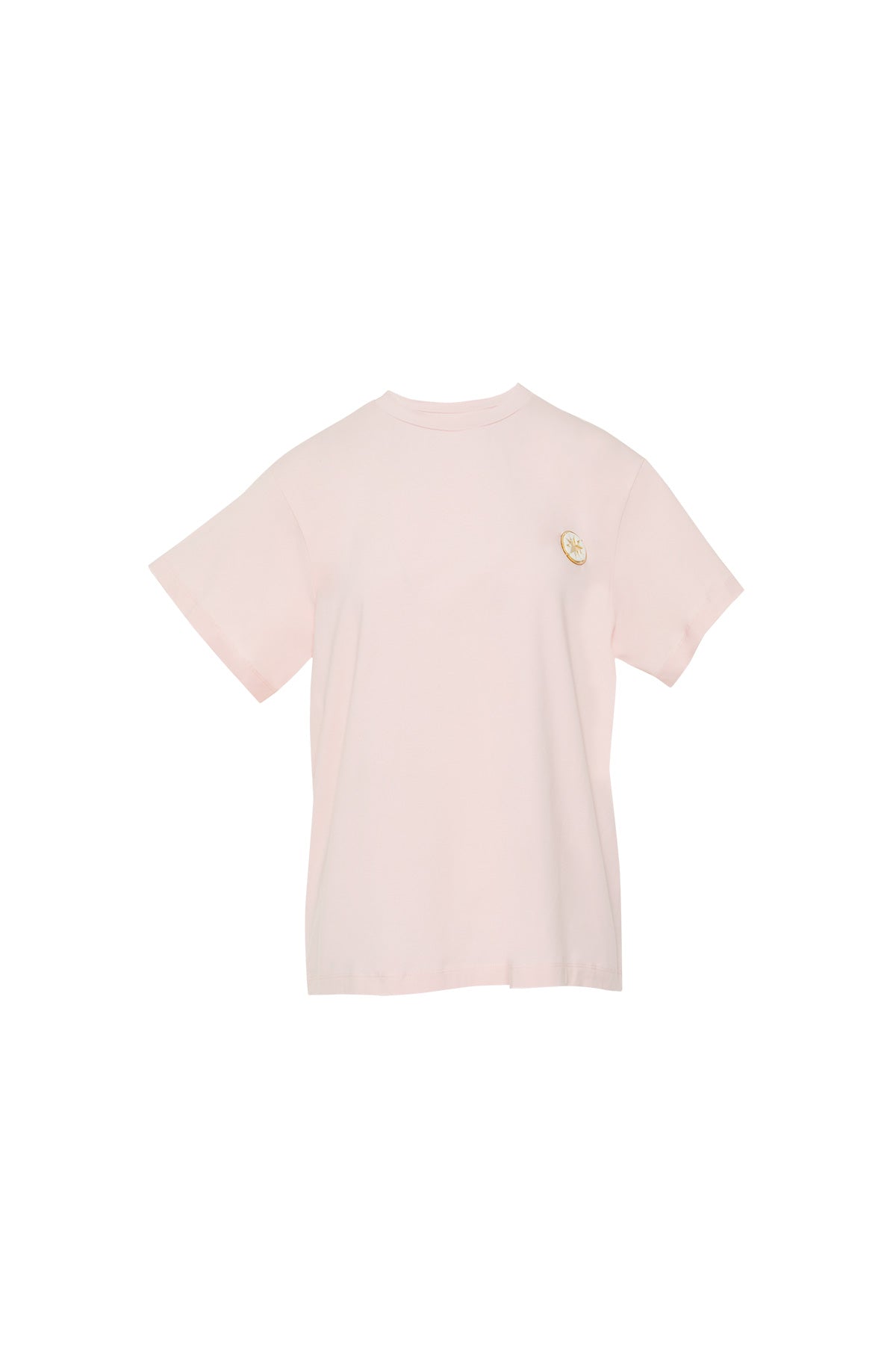Yıldız Pleksi Detaylı Dik Yaka Kısa Kol Tshirt