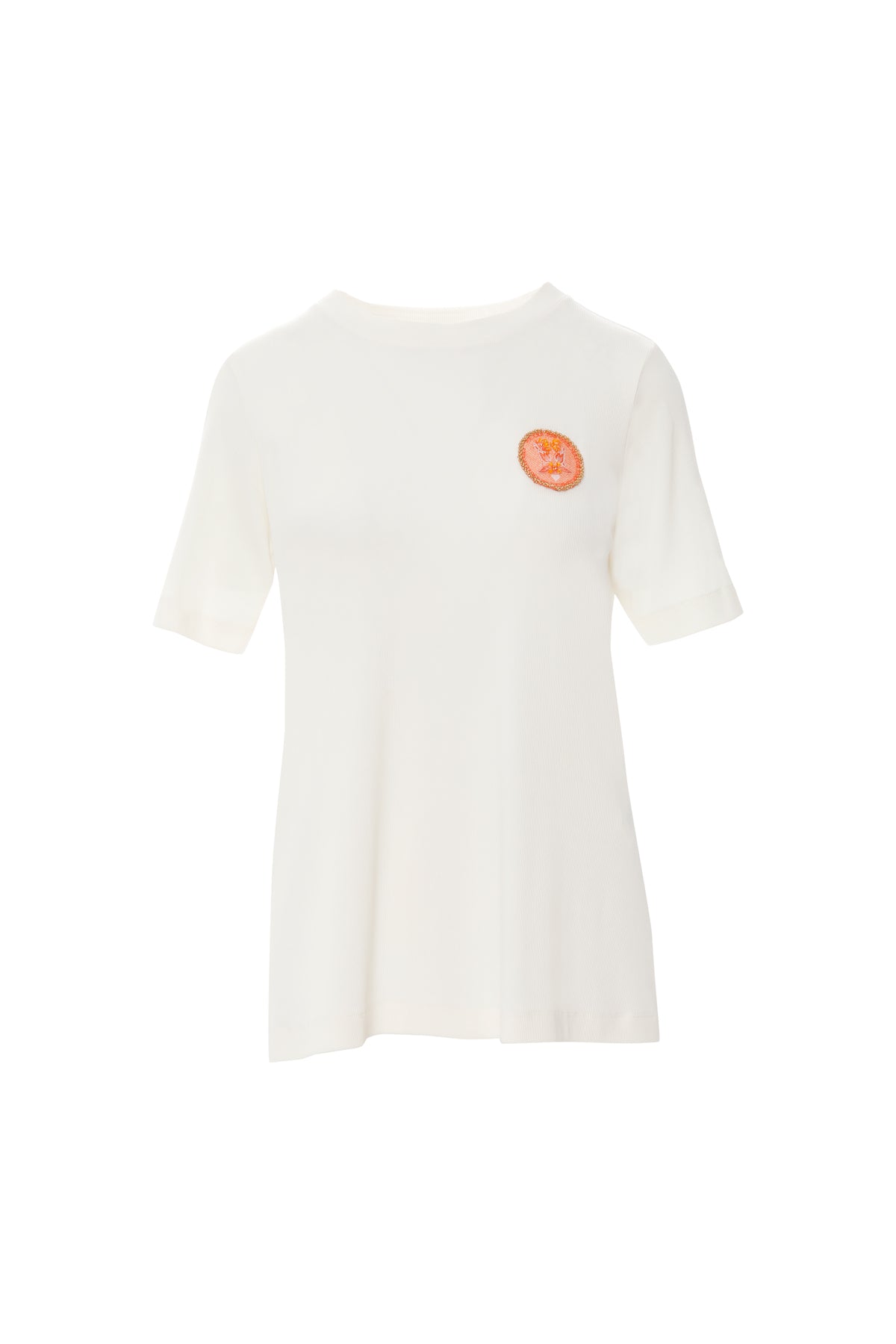 Aplike Nakış Detaylı Basic Tshirt