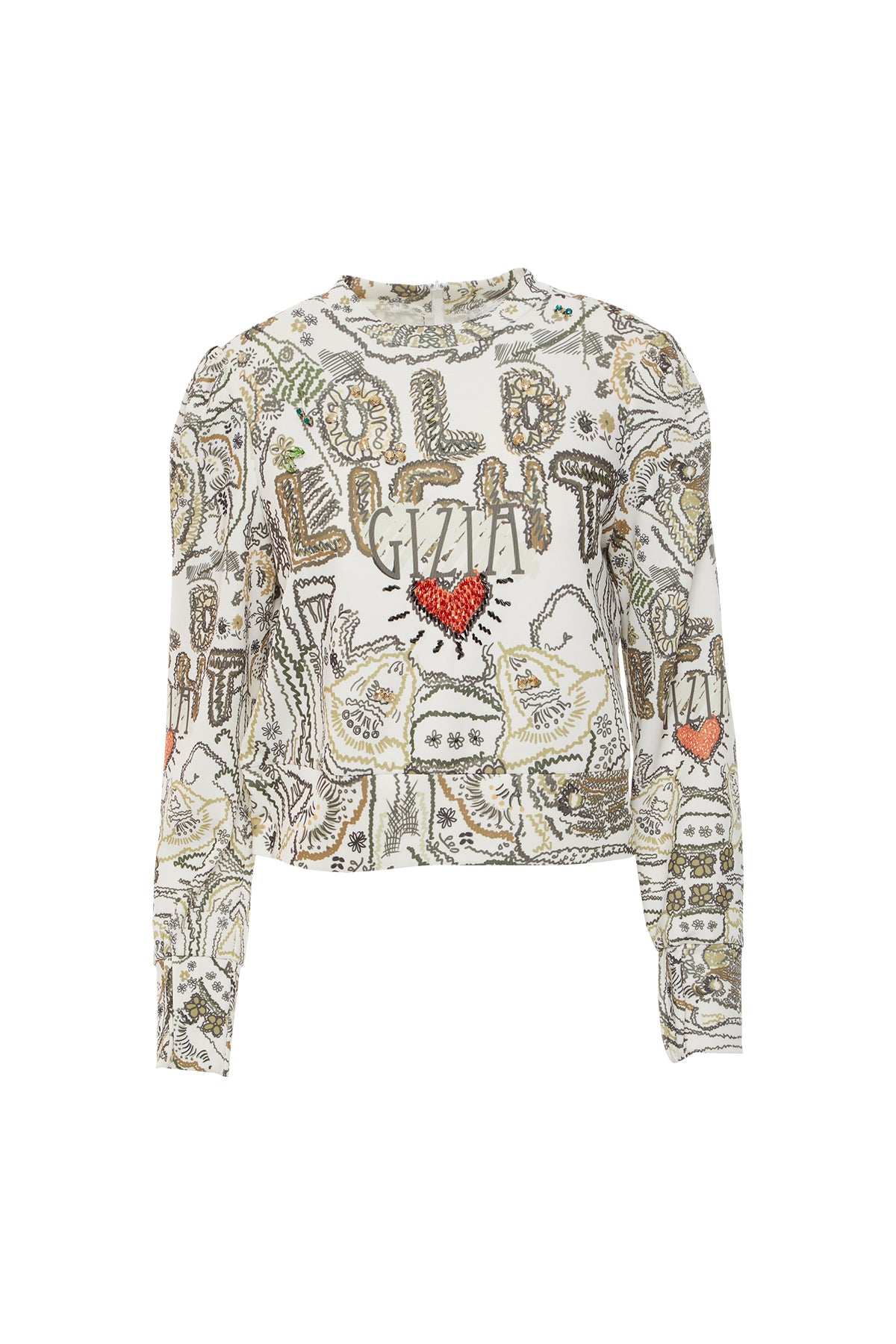 Desenli İşlemeli Sweatshirt