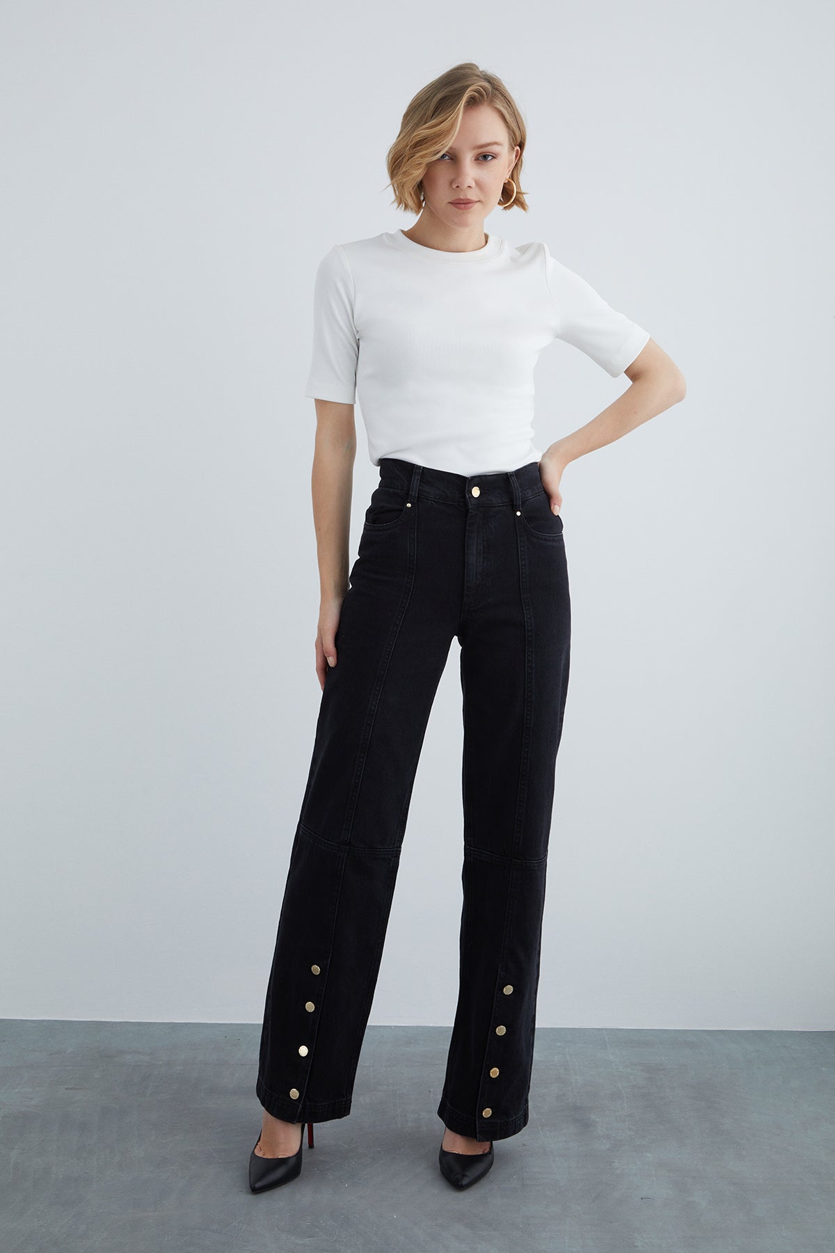 Düz Kesim Denim Pantolon