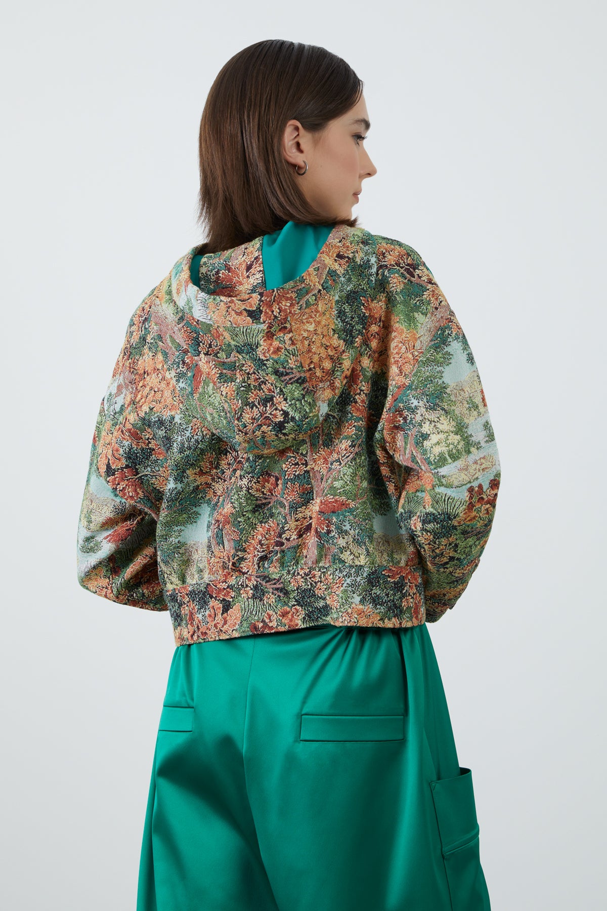 Jakarlı Fermuarlı Sweatshirt