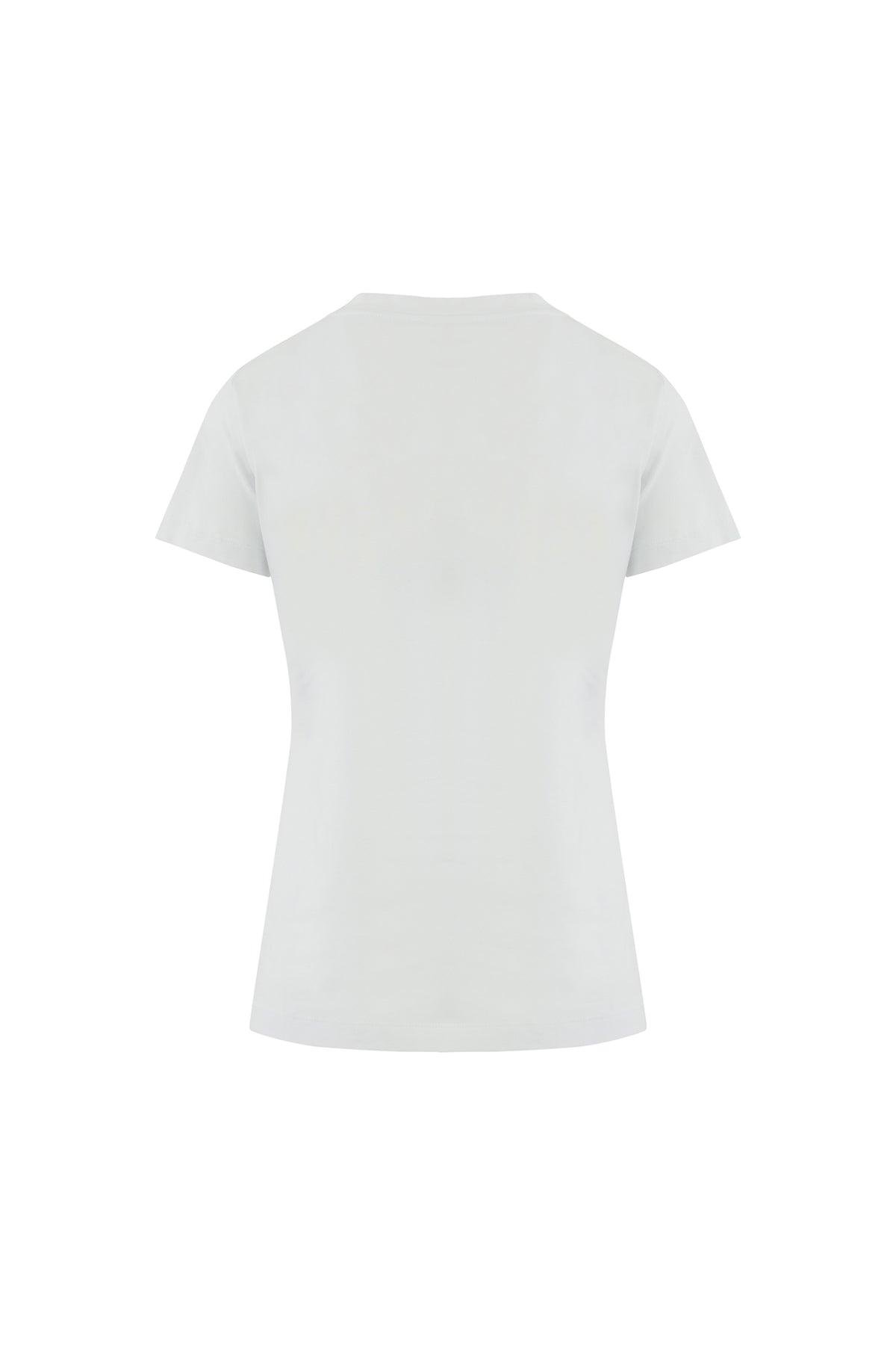 İşleme Arma Detaylı V Yaka Basic T-shirt