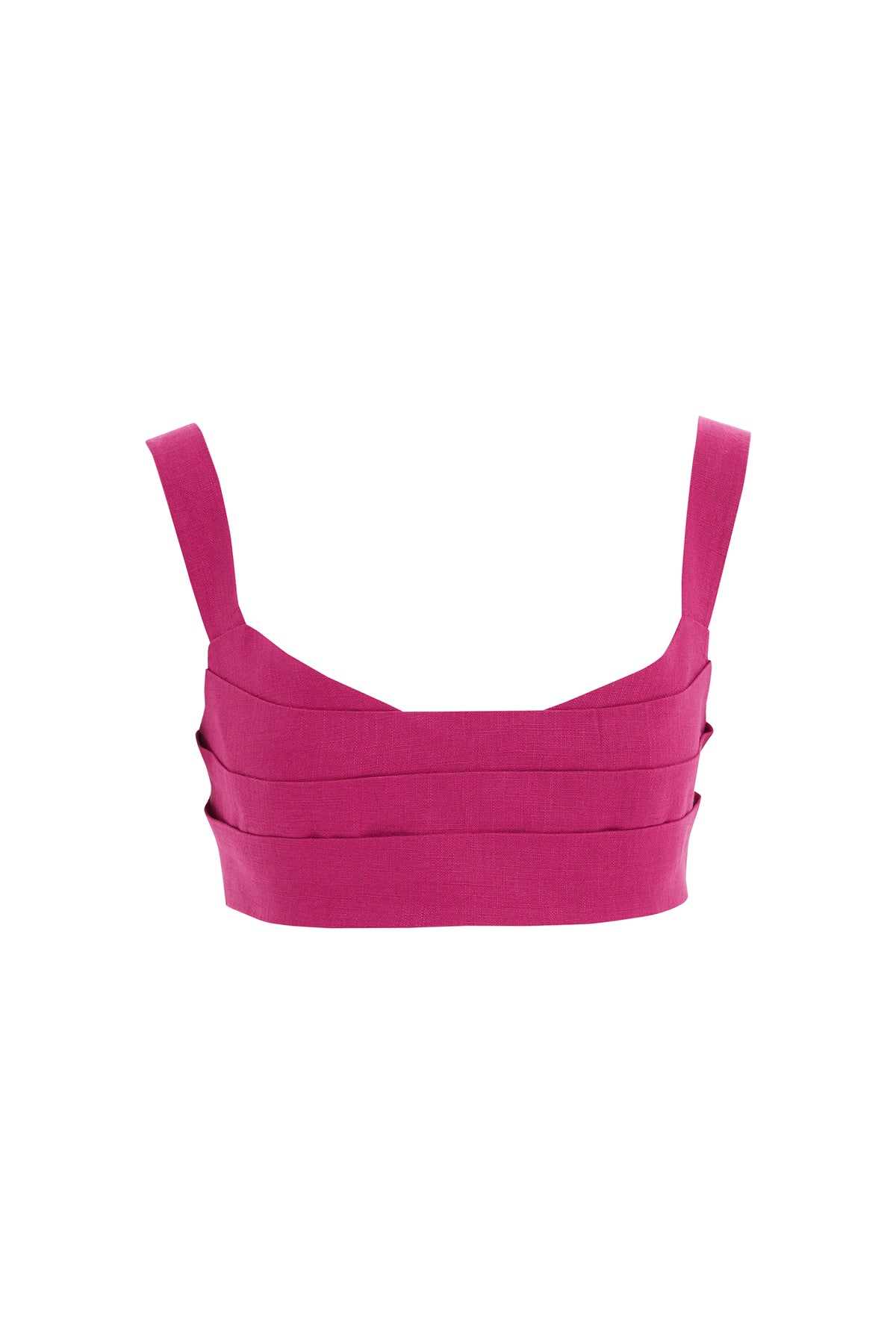Askılı V Yaka Saks Mavisi Crop