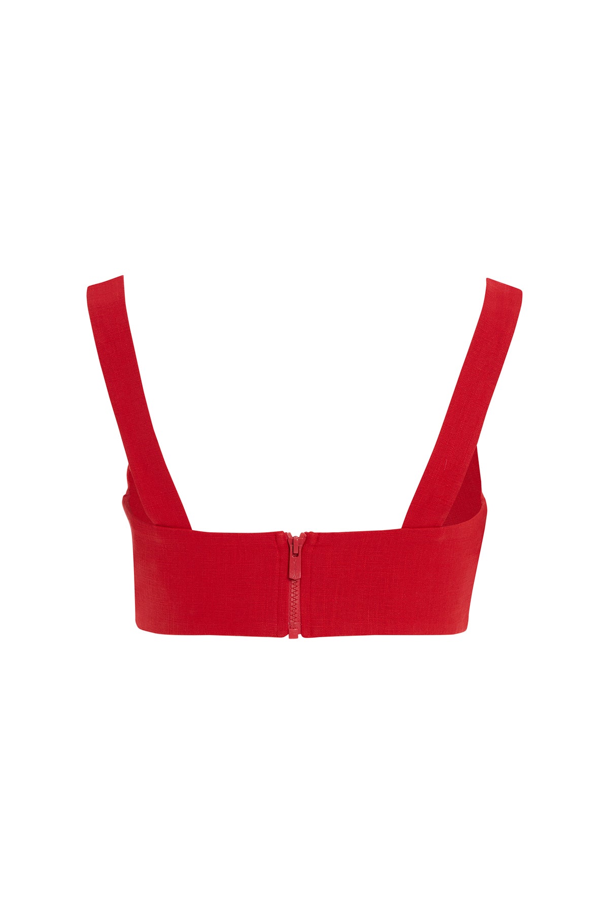 Askılı V Yaka Saks Mavisi Crop