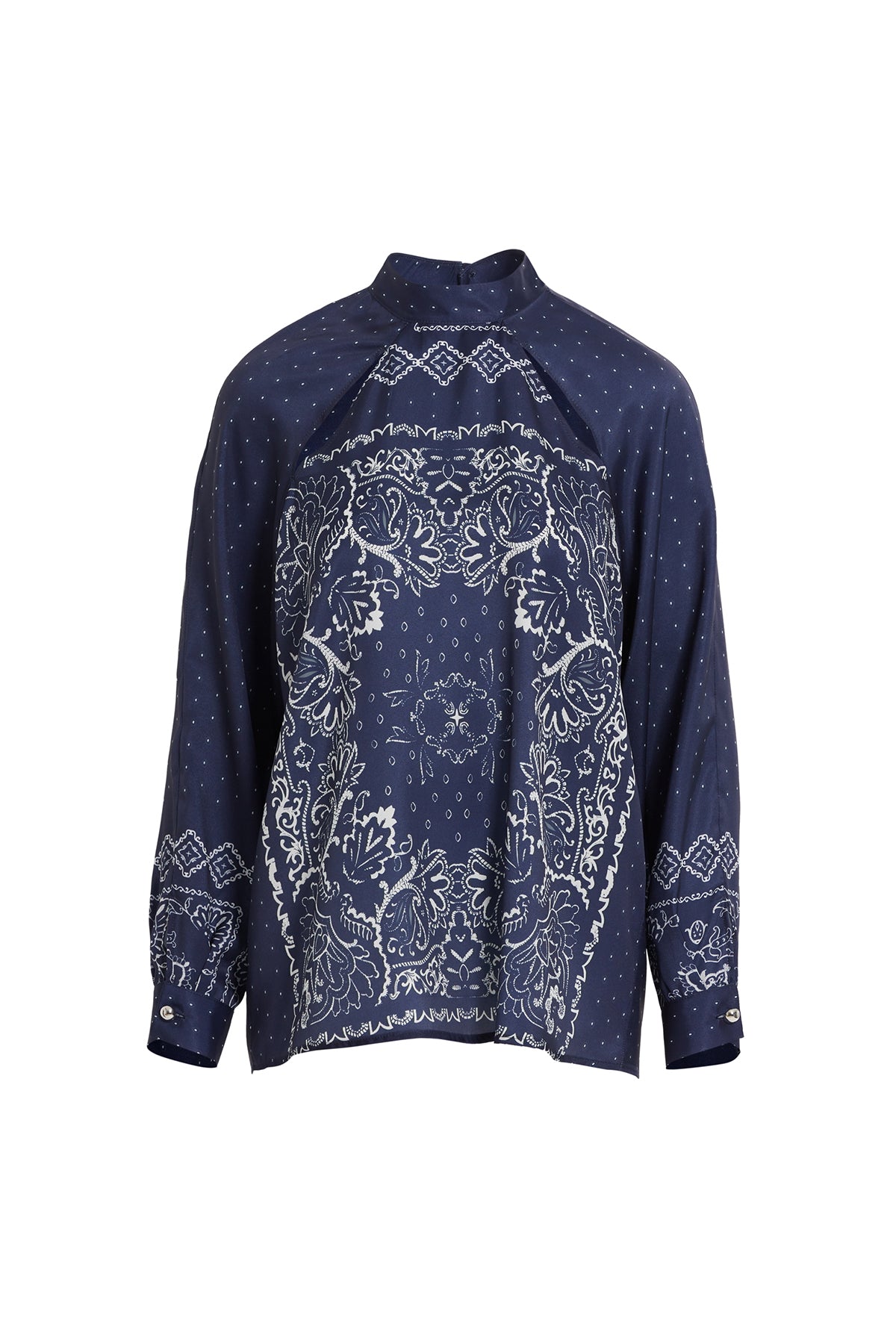 Reglan Kollu Desenli Bluz