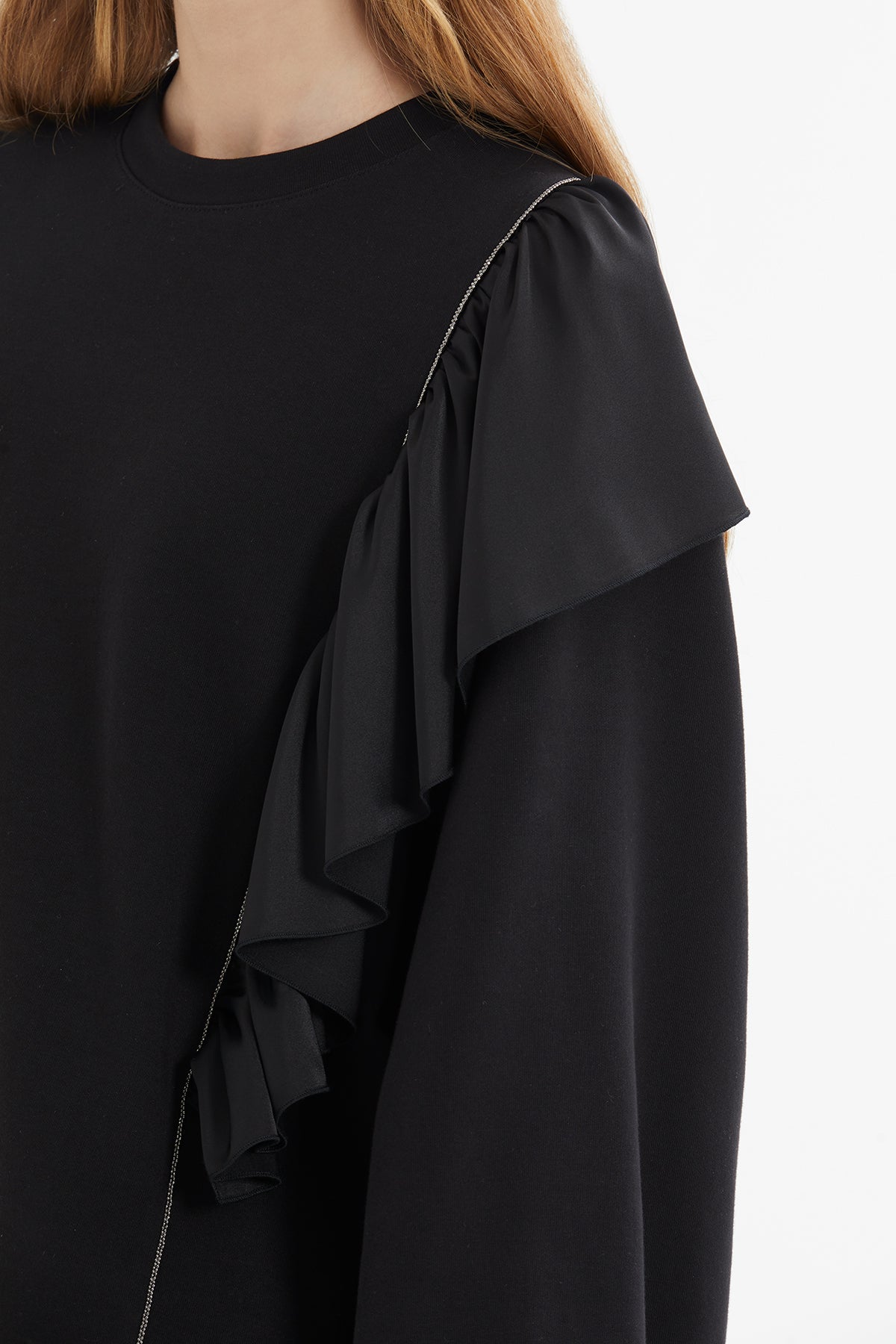 Kolları Fırfır Detaylı Sweatshirt Pantolon Takım