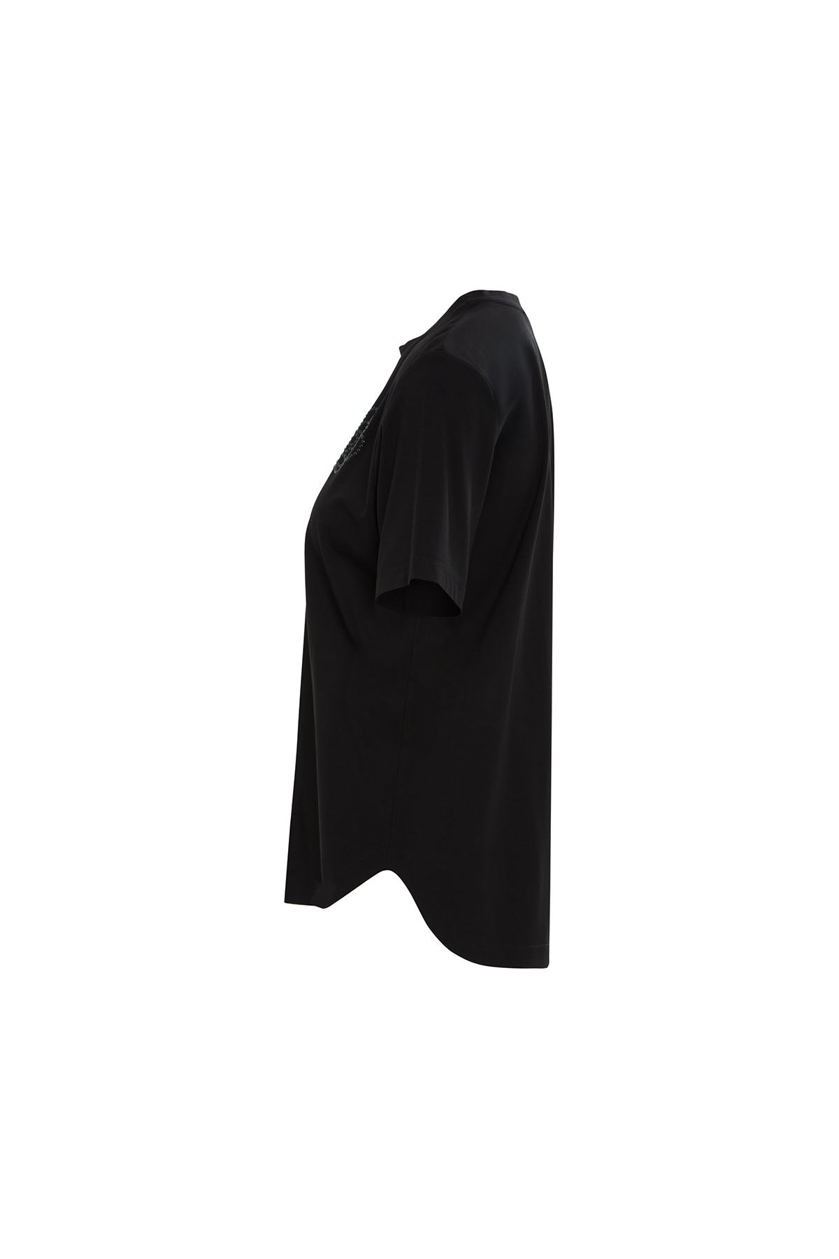 Çiçek Motif Detaylı Bisiklet Yaka Bluz