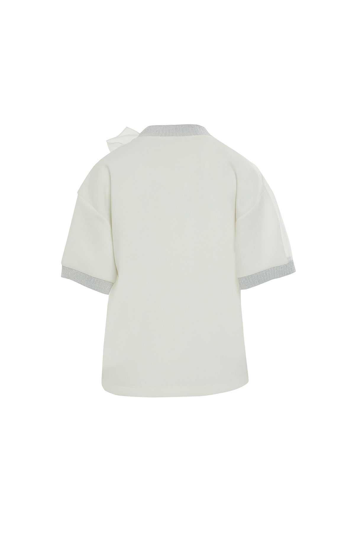 Organze Volan Detaylı İşlemeli Scuba T-shirt