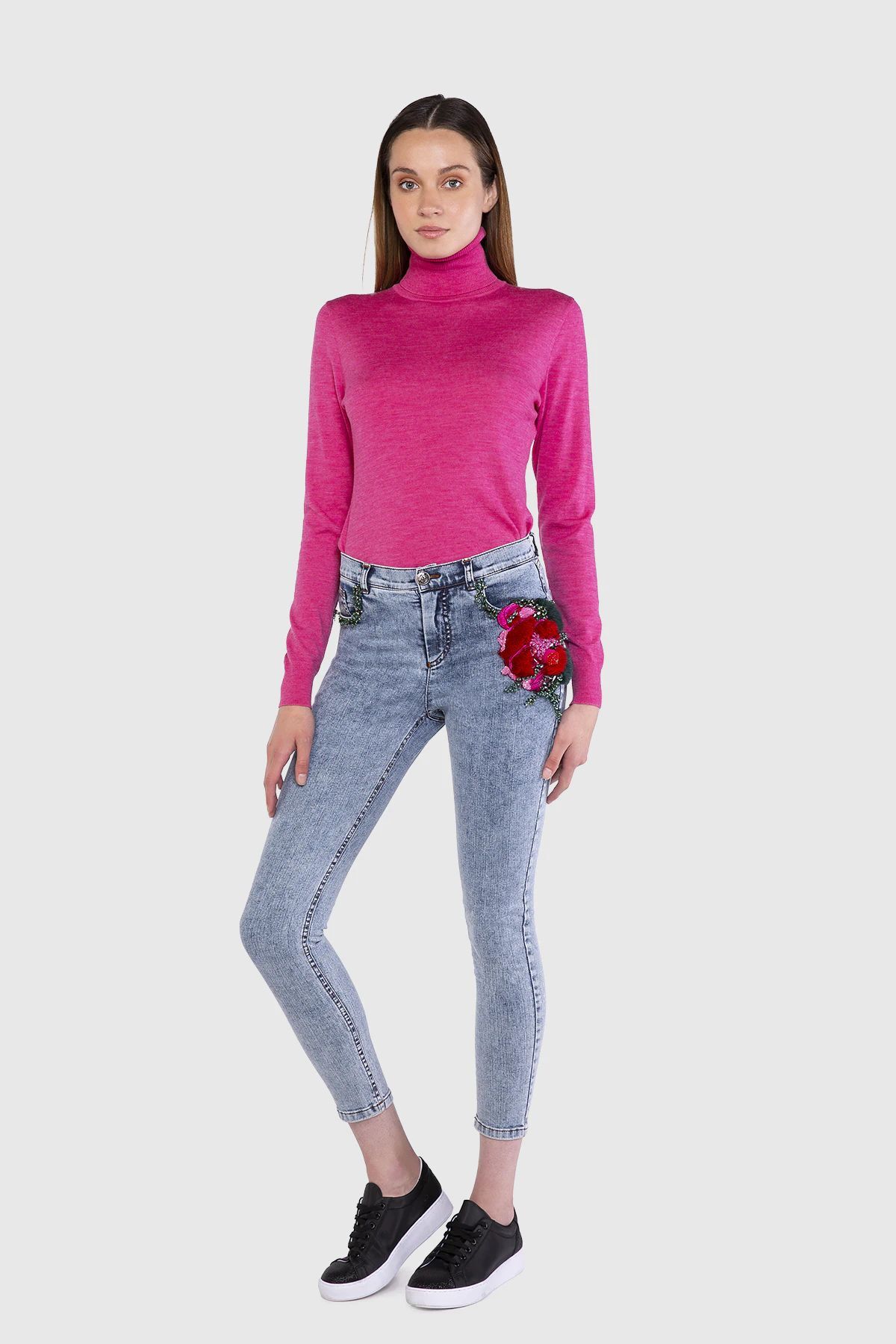 Kürk Aplike Skinny Jean