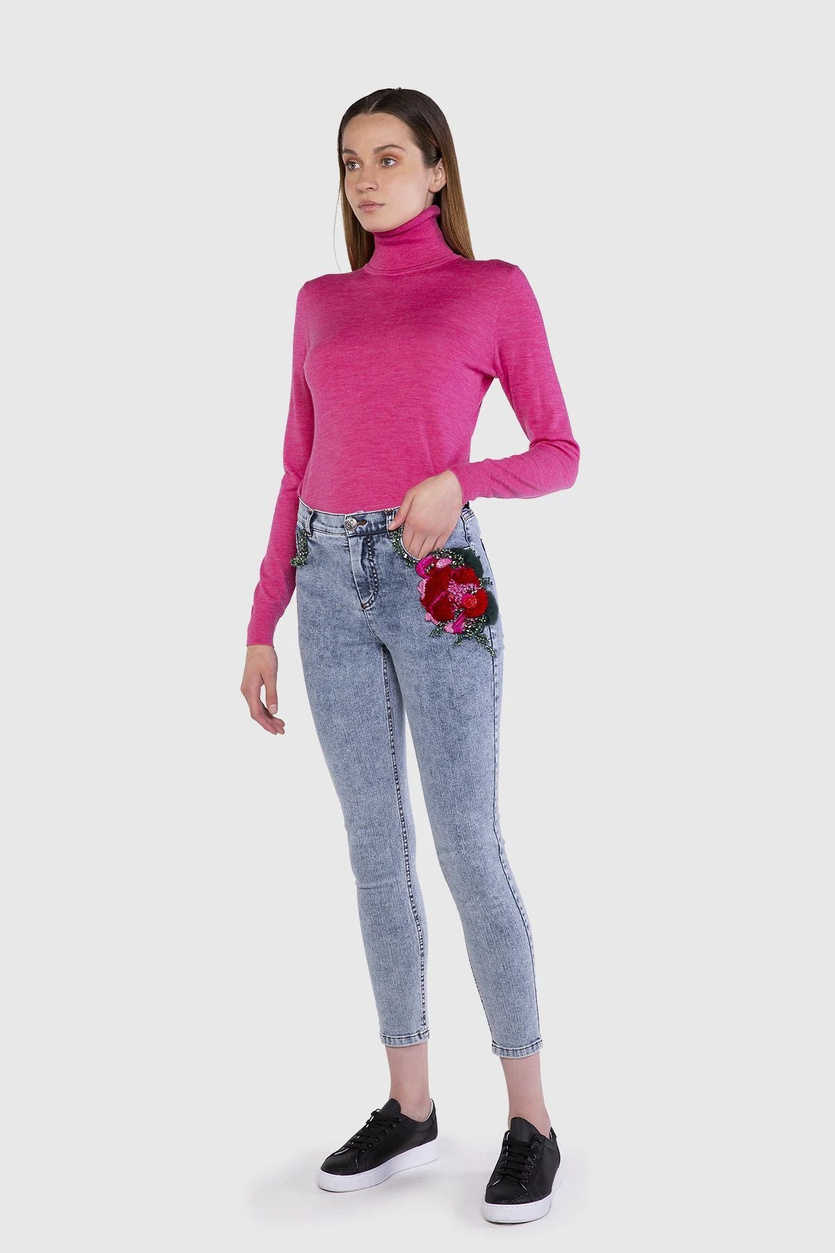 Kürk Aplike Skinny Jean