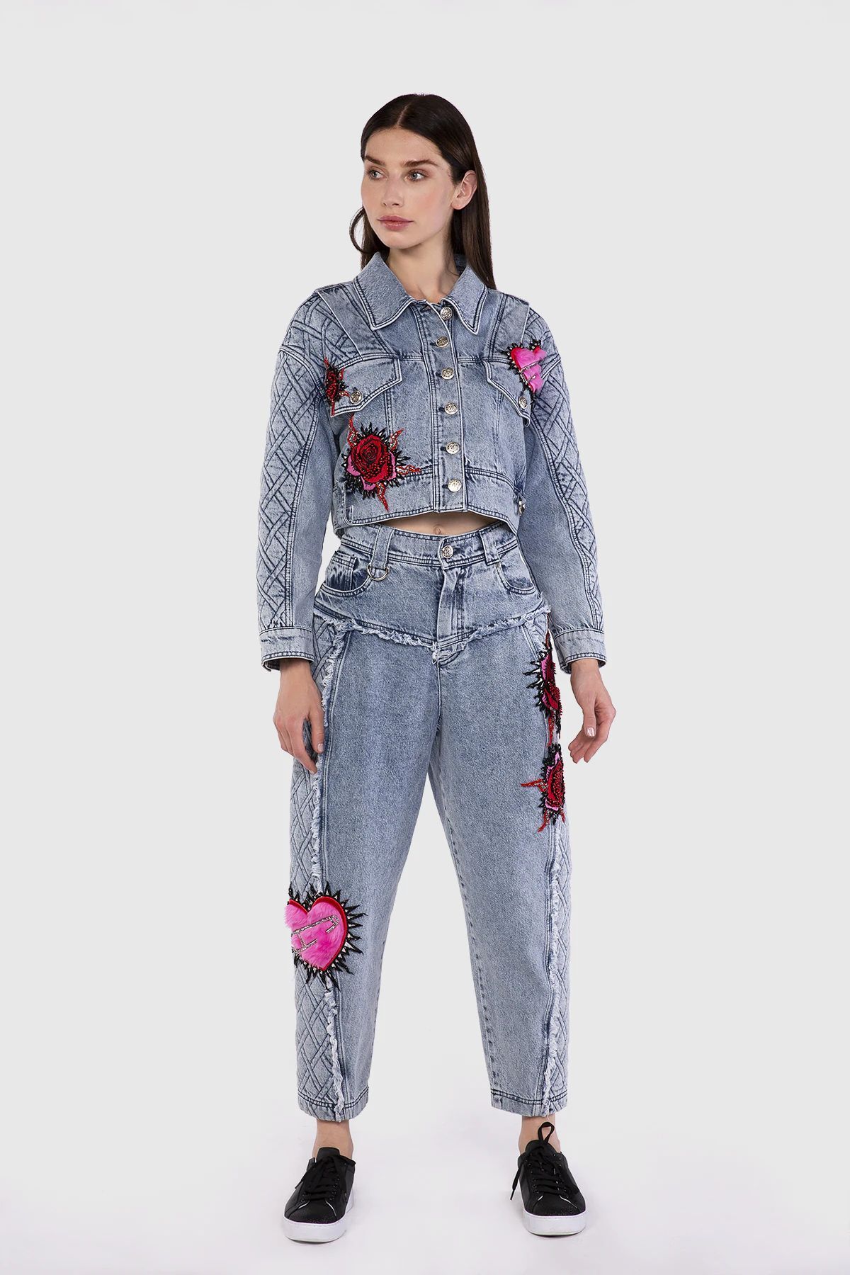 Nakış Detaylı Slouchy Jean Pantolon
