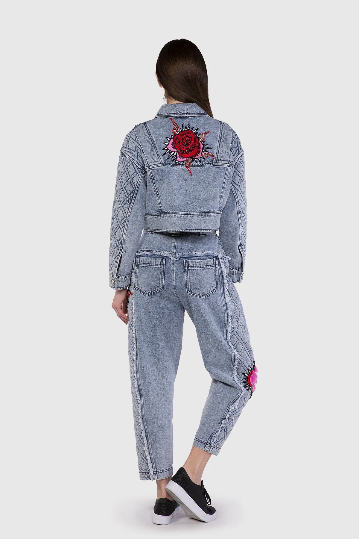 Nakış Detaylı Slouchy Jean Pantolon
