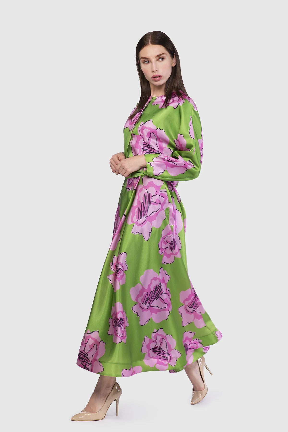 Çiçek Desenli Crop Ceket