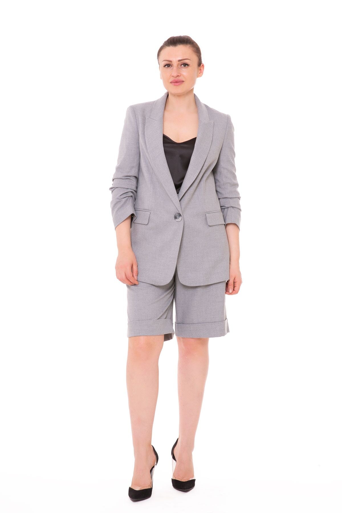 Blazer Ceketli Şortlu Takım