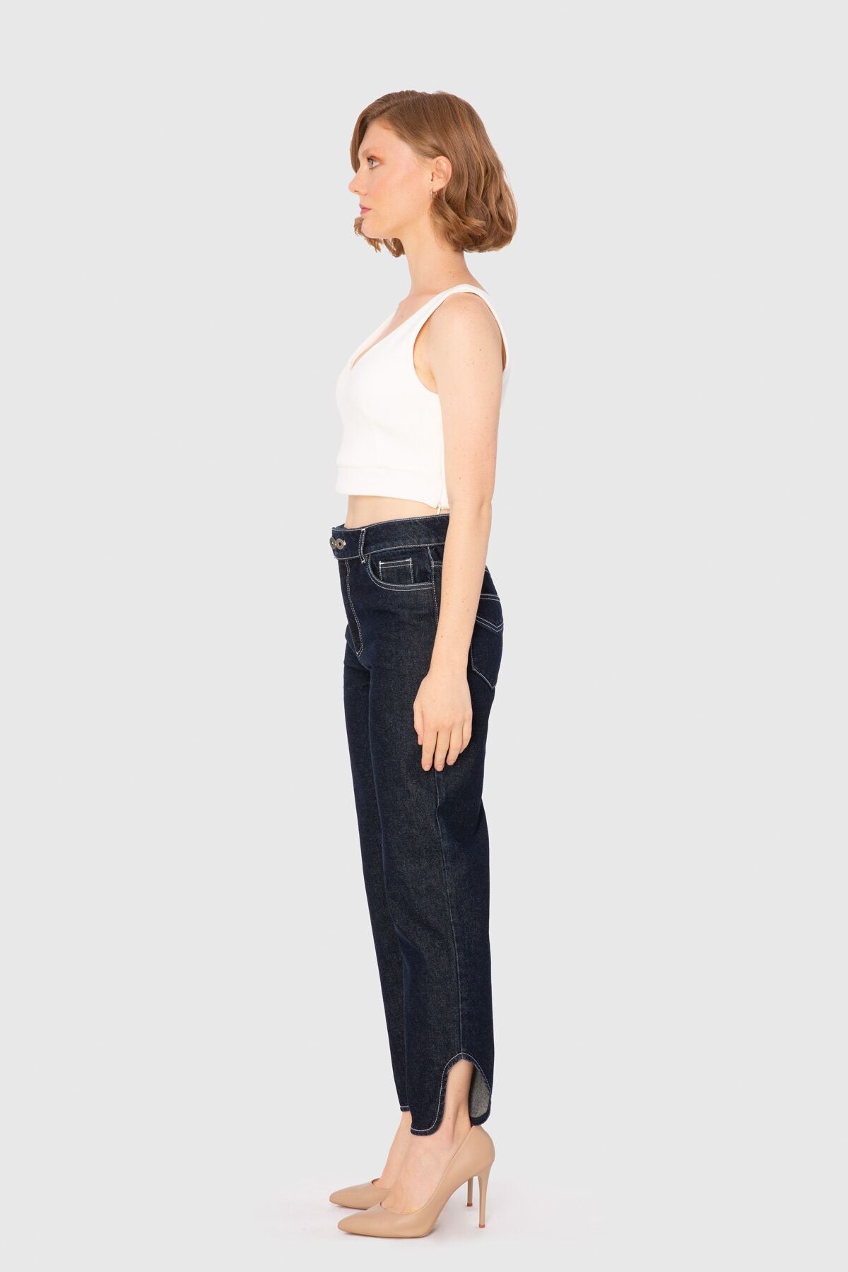 V Yaka Kalın Askılı Crop