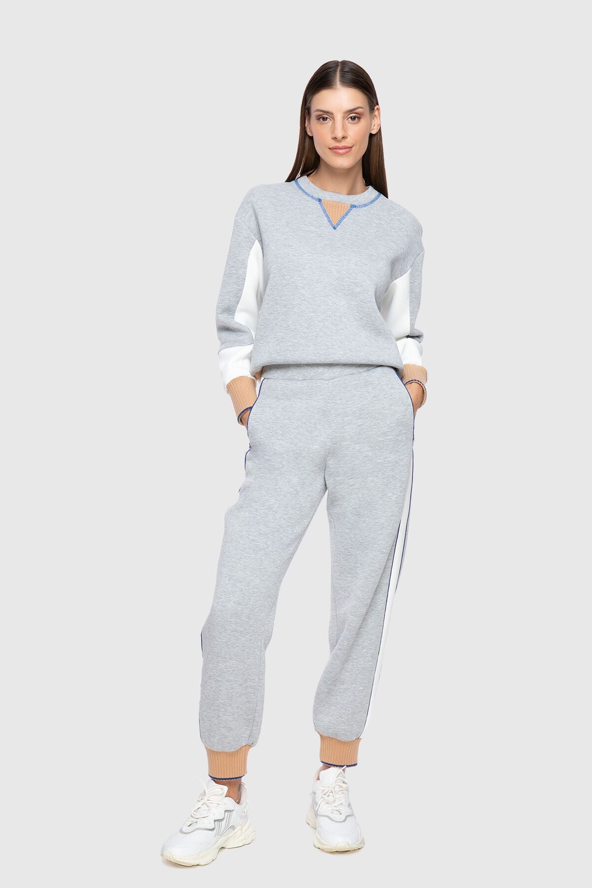 Yanı Şerit Detaylı Triko Bantlı Jogger Pantolon