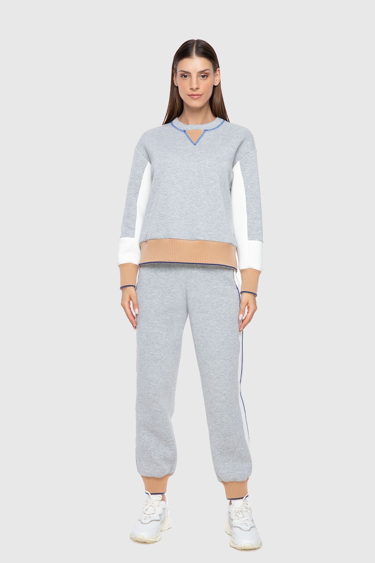 Triko Detaylı Sweatshirt