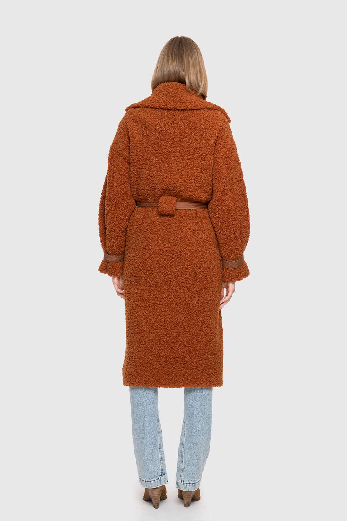 Suni Kürk Oversize Tütün Kaban