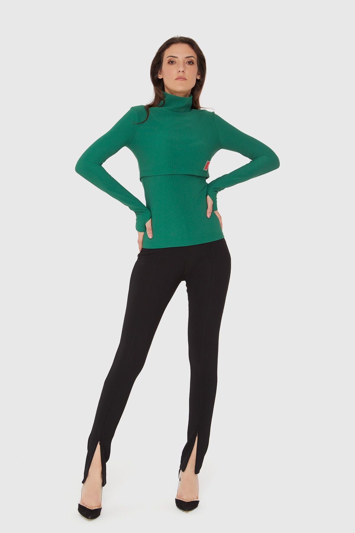 Boğazlı Crop Top Ve Atlet Takım