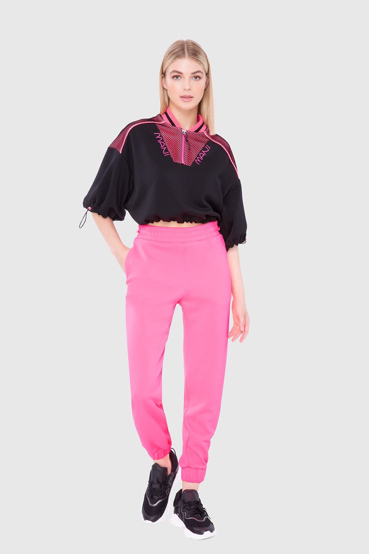 Baskılı Crop Sweatshirt