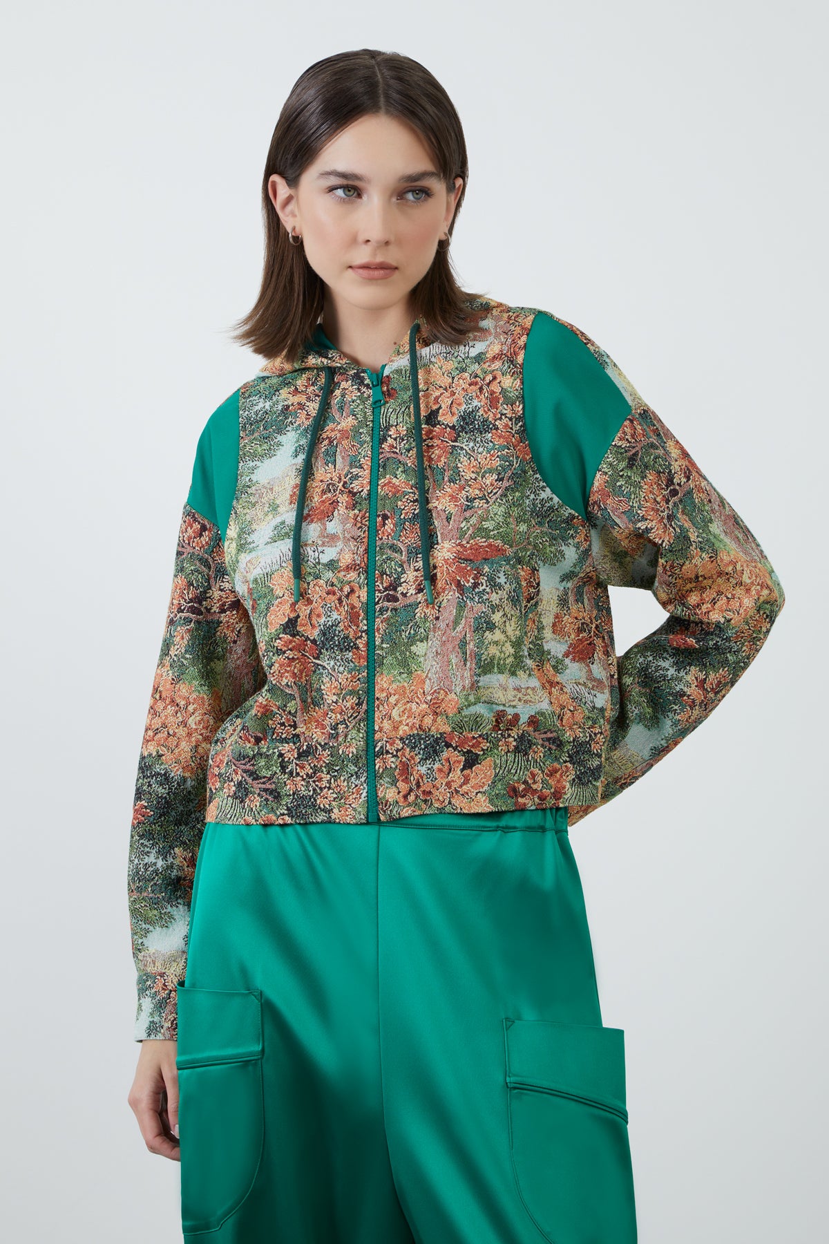 Jakarlı Fermuarlı Sweatshirt