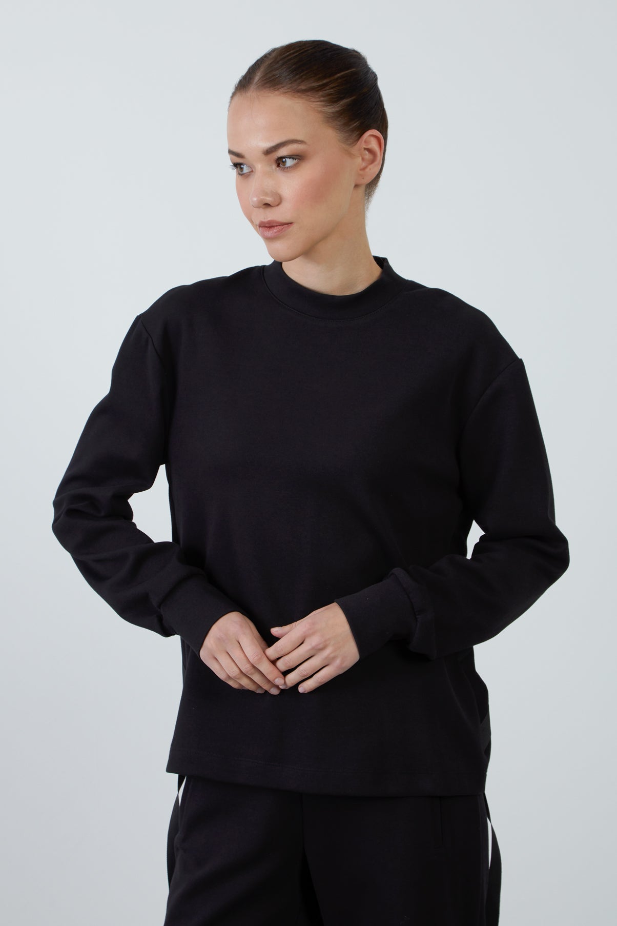 Bisiklet Yakalı Rahat Kesim Sweatshirt