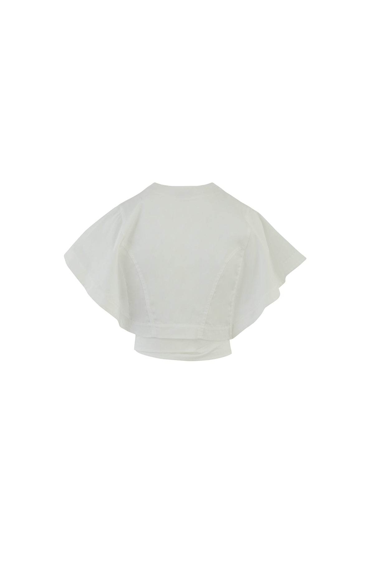 Nakış Armalı Bağlama Detaylı Poplin Crop