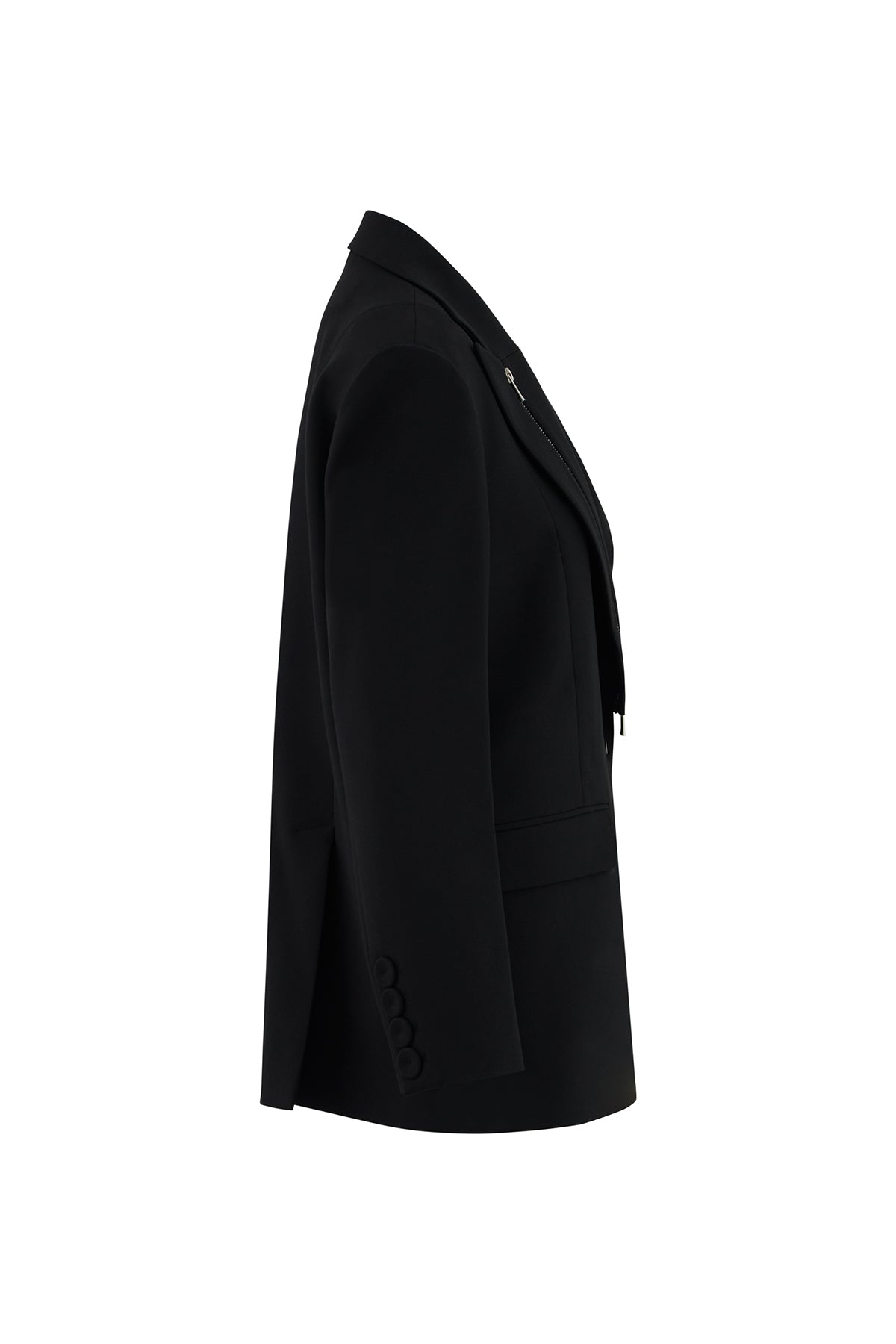 Yakası Fermuar Detaylı Oversize Form Ceket