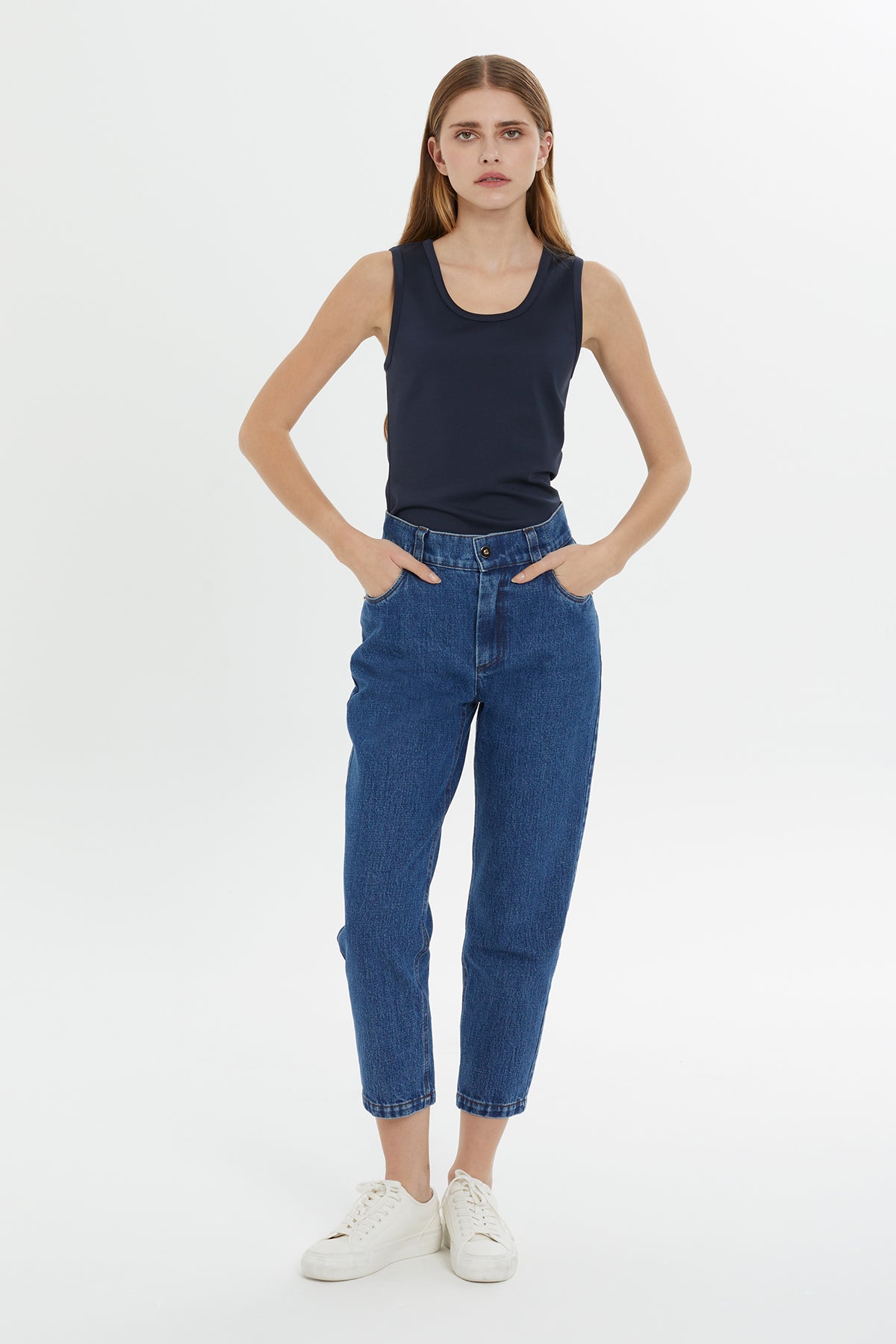 Klasik Beş Cepli Denim Pantolon