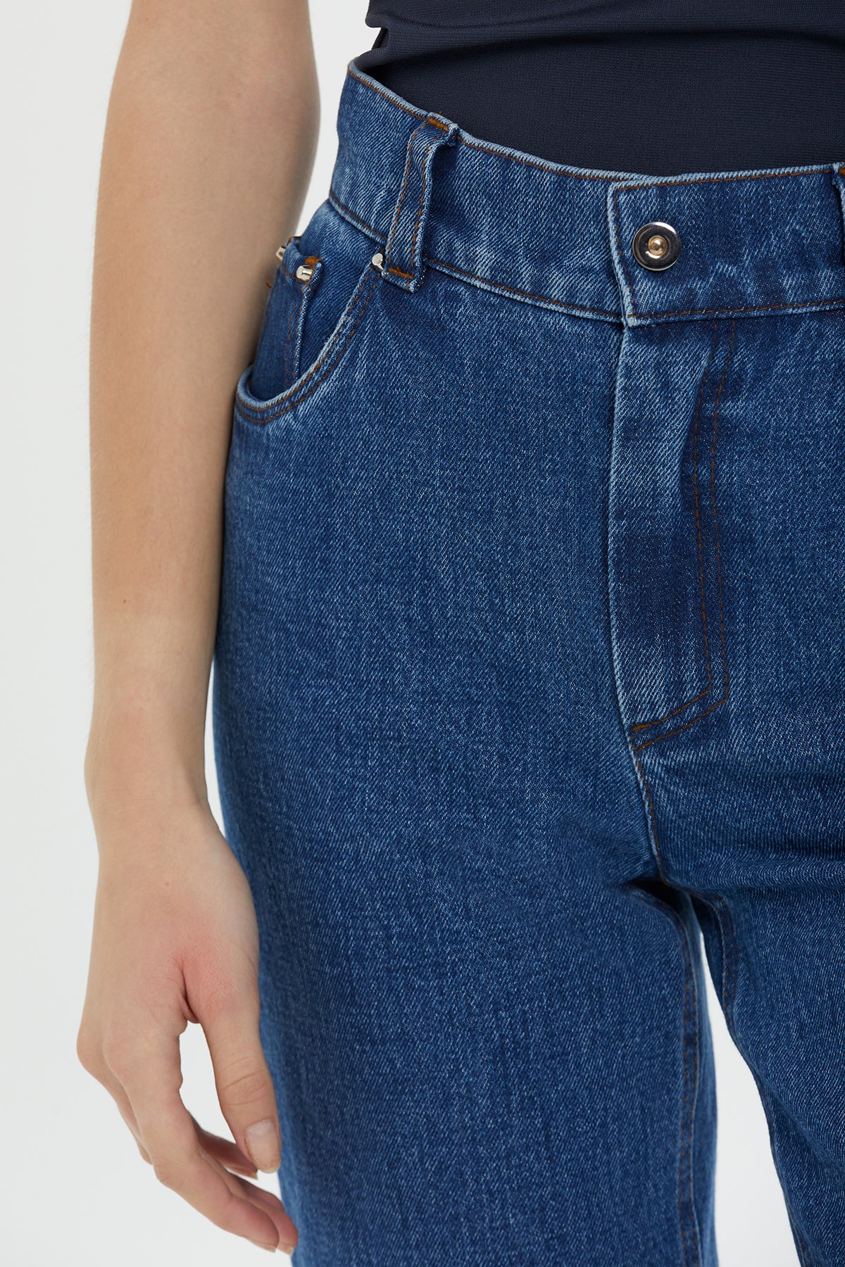Klasik Beş Cepli Denim Pantolon