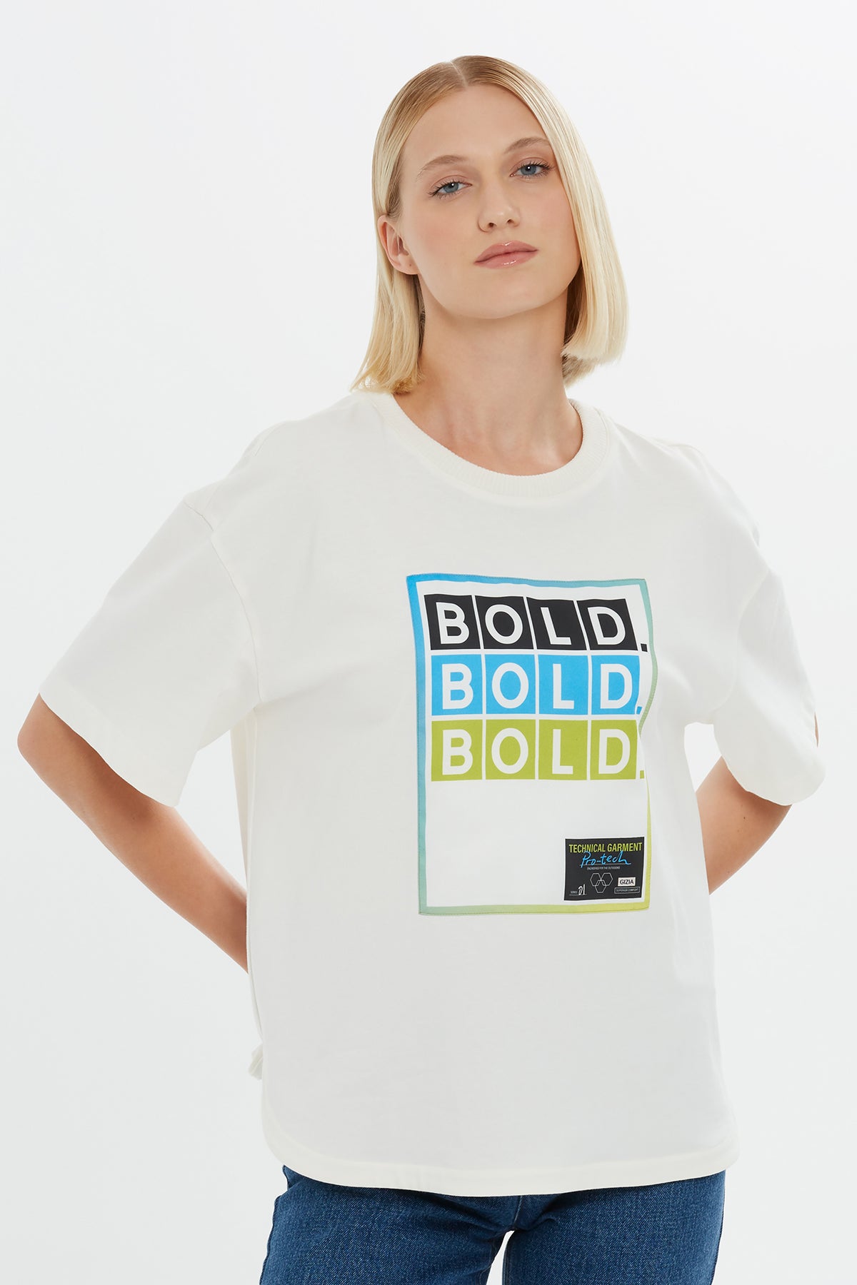 Slogan Baskılı Kısa Kollu Tshirt