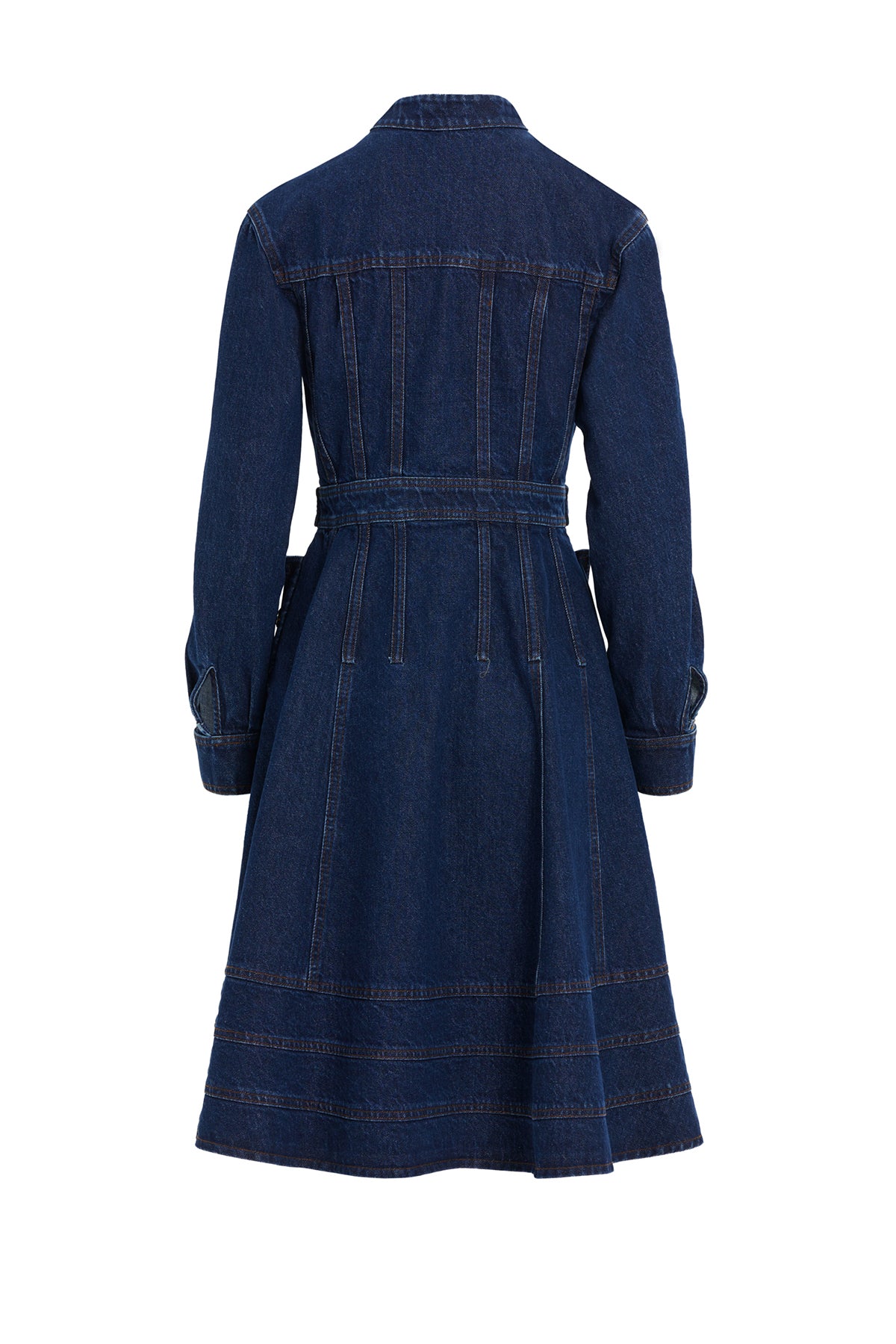 Düğme Detaylı Uzun Kollu Denim Elbise
