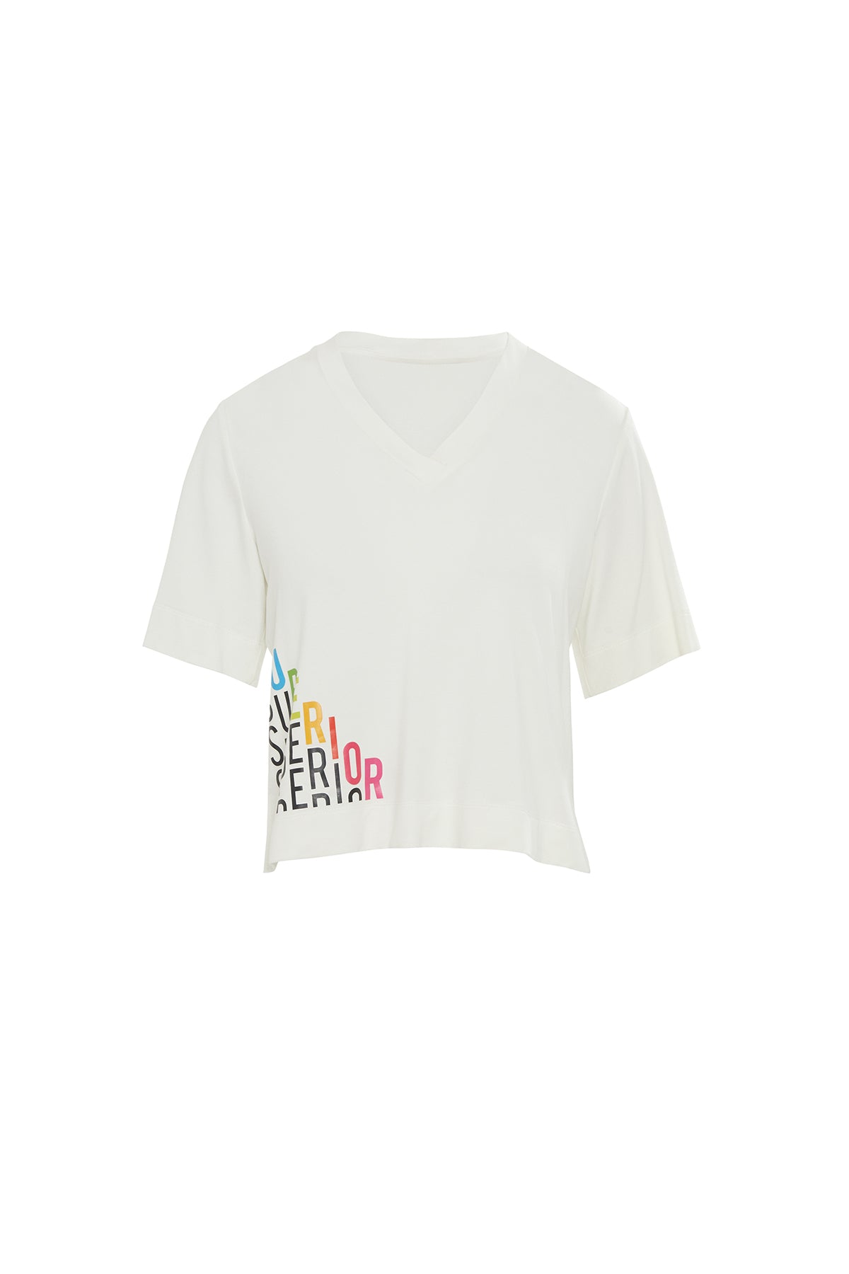 Yazı Detaylı V Yaka T-shirt